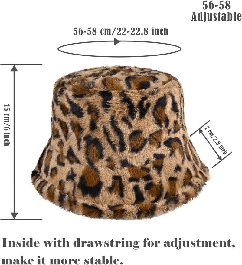 Yonchic Store Winter Soft Faux Fur Plush Bucket Hat, Lovely Fisherman Cap, Fashion Outdoor Thick Warm Sun Cap for Women - Image 2